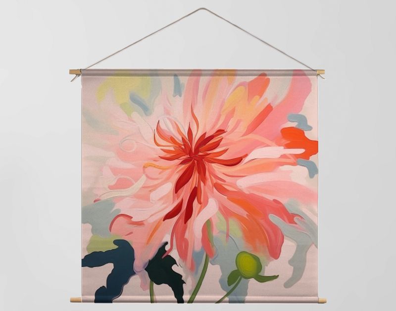 Abstract painted dahlia flower limited color