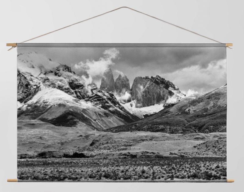 Torres del Paine peaks coming from clouds