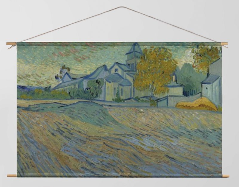 Uitzicht op het gesticht en de kapel van Saint-Rémy