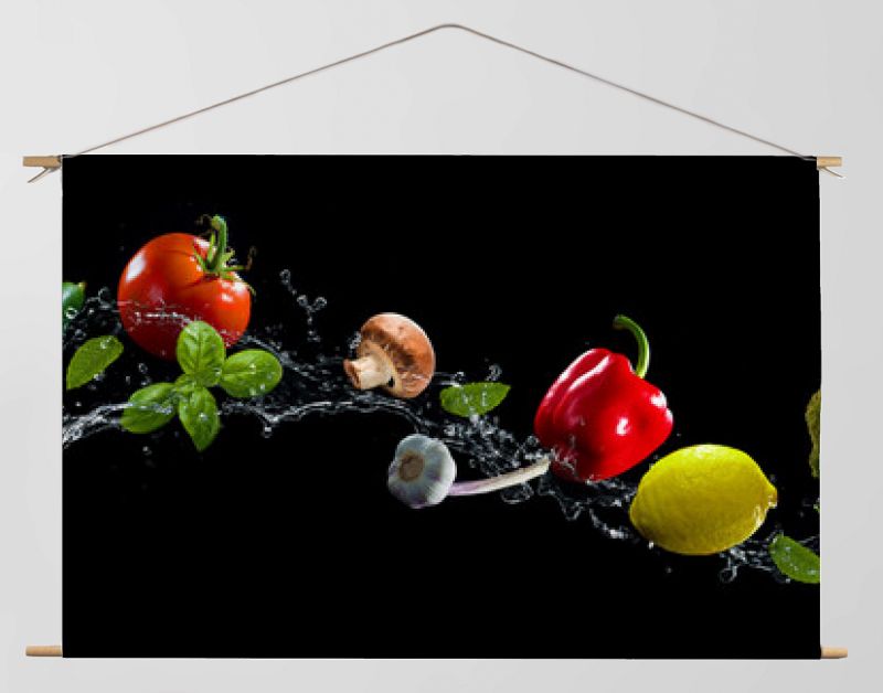 Vegetables water splash