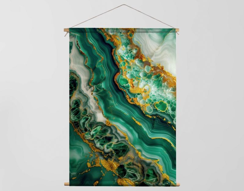 Marmer groen met goud