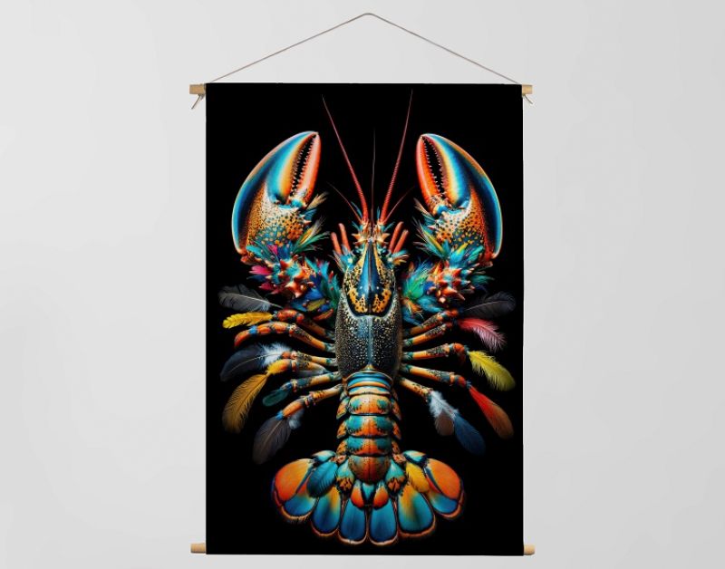 Rainbow lobster feathers