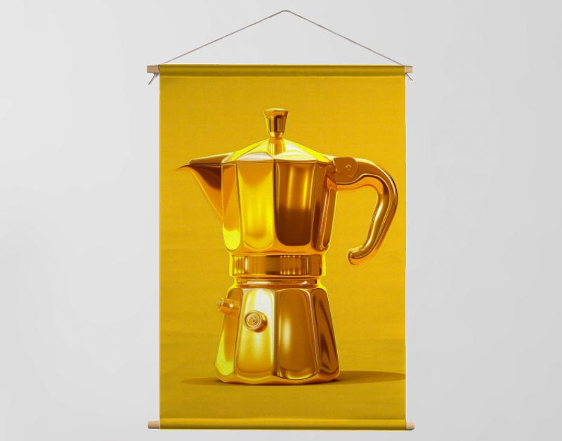 Goud gele percolator