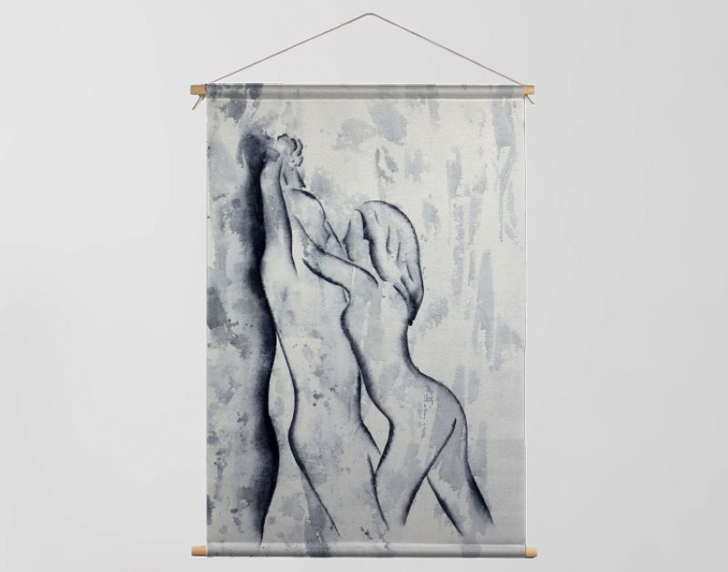 Abstract erotisch schilderij van man en vrouw