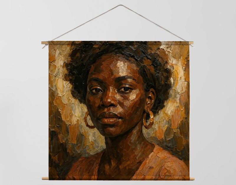 Krachtig Afrikaans vrouwenportret in warme aardetinten