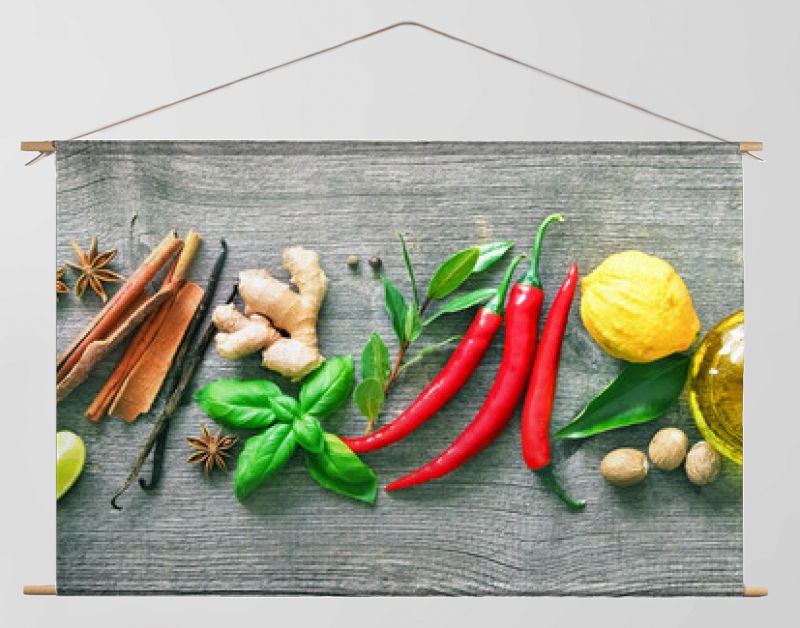 Fresh aromatic herbs and spices for cooking