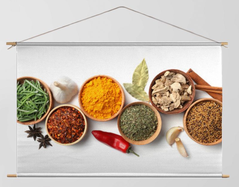 Beautiful composition with different aromatic spices on white background