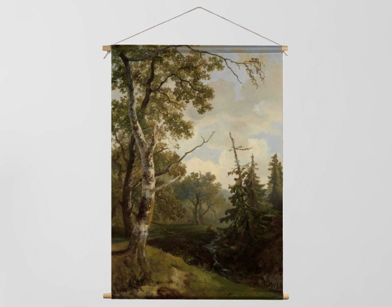 Bosgezicht bij Wolfheze., Johannes Warnardus Bilders, 1860 - 1890