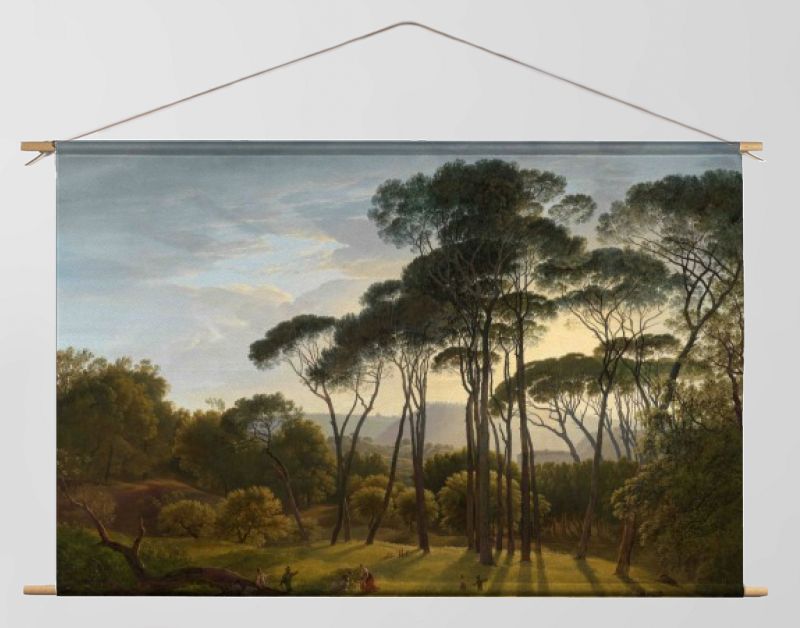 Italiaans landschap met parasoldennen, Hendrik Voogd, 1807