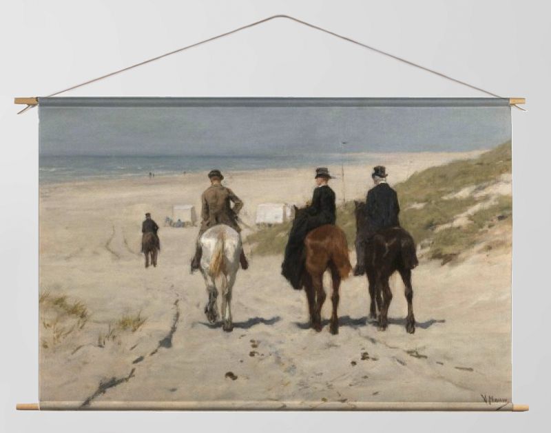 Morgenrit langs het strand, Anton Mauve, 1876