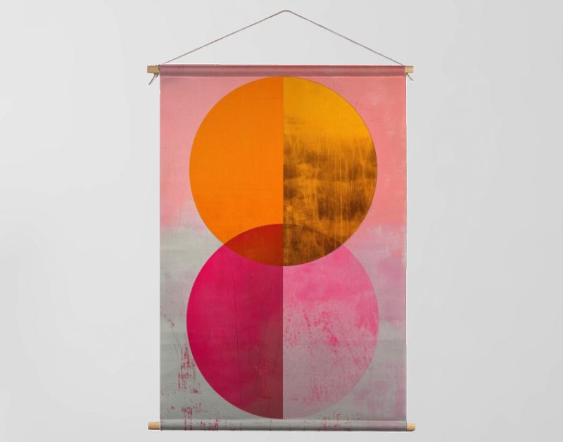 Pink gold and orange C