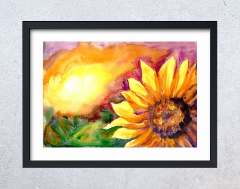 Zonnebloemveld in tijd zonsondergang