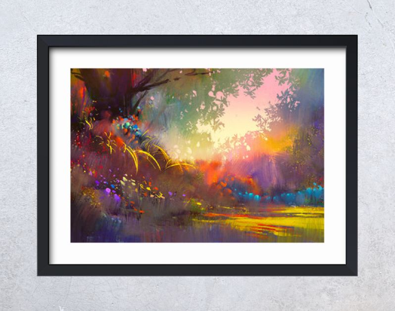 kleurrijke landschapsschilderkunst