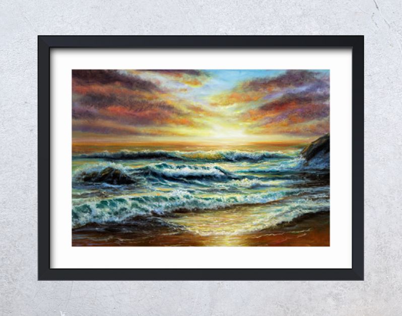 Zonsondergang boven de oceaankust