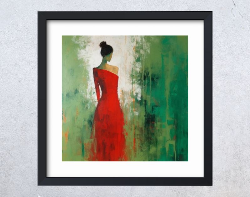 Woman in a red dress