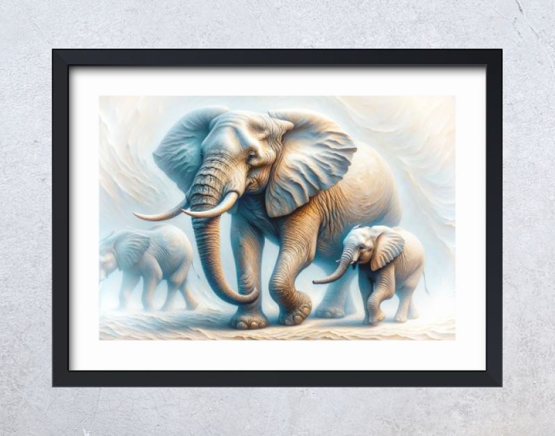 Olifant moeder met twee baby olifantjes