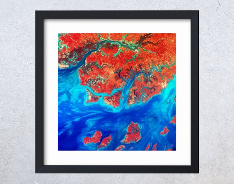 Guinea-Bissau, a small country in West Africa. Original from NASA