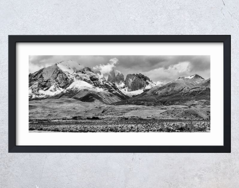 Torres del Paine peaks coming from clouds