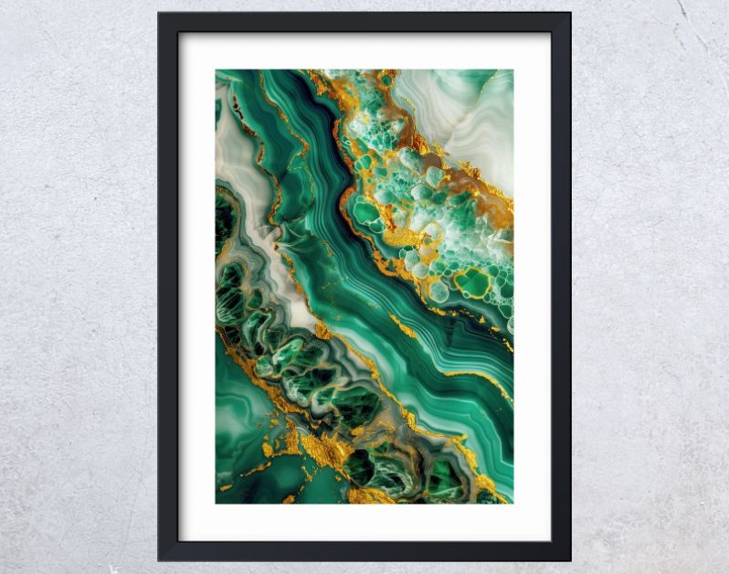 Marmer groen met goud