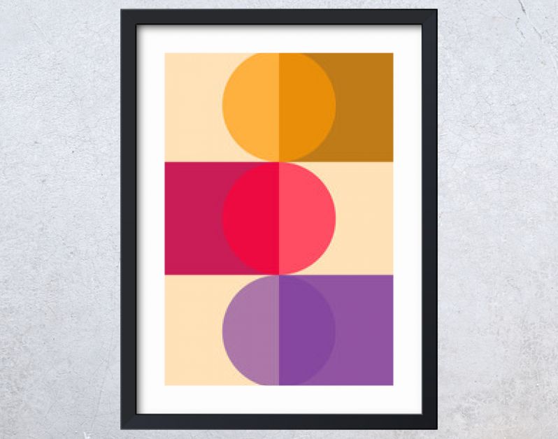 Bauhaus kunst grafisch ontwerp voor moderne abstracte muurkunst, poster, kunstdruk, Scandinavisch, canvas, lijst en woondecoratie