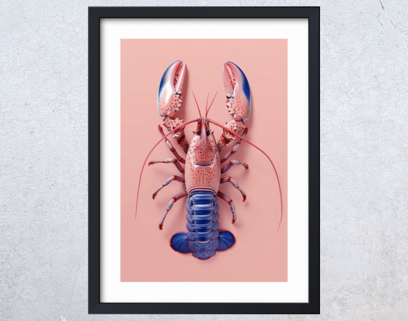 Pink and blue lobster