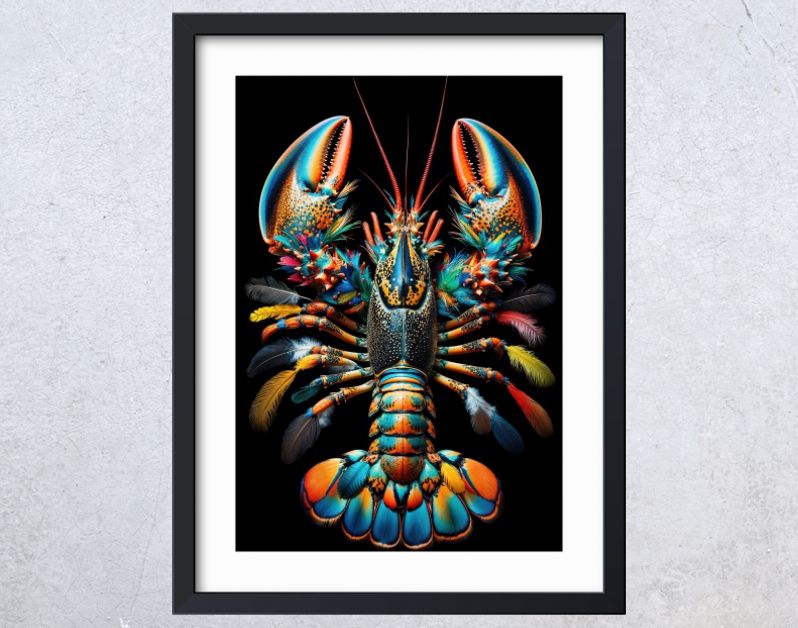 Rainbow lobster feathers