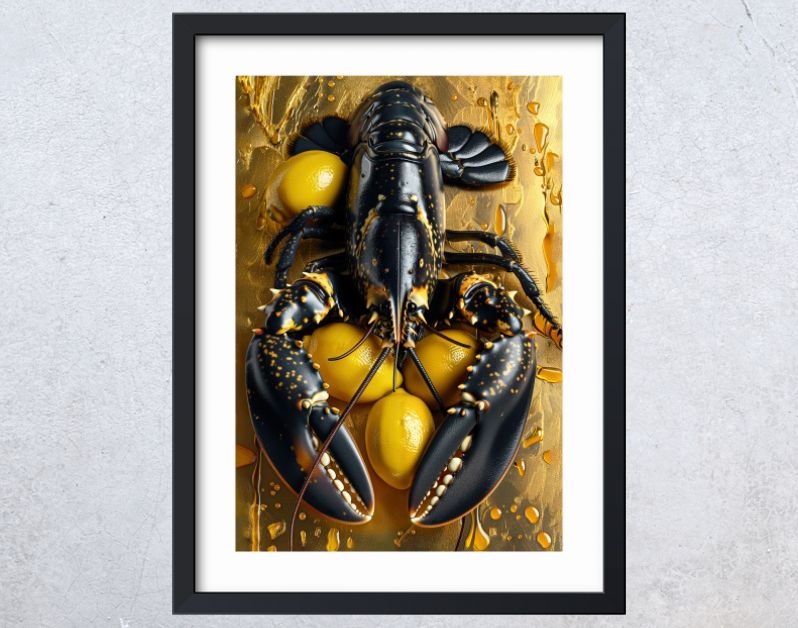 Zwarte kreeft met citroenen