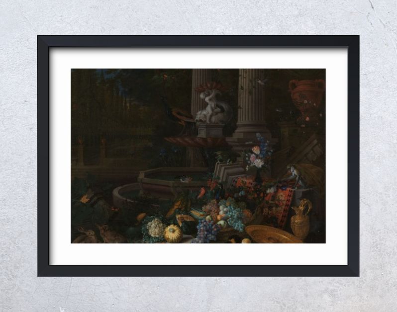 Stilleven van fruit bij een sierfontein, Peeter Gijsels, 1680 - 1690