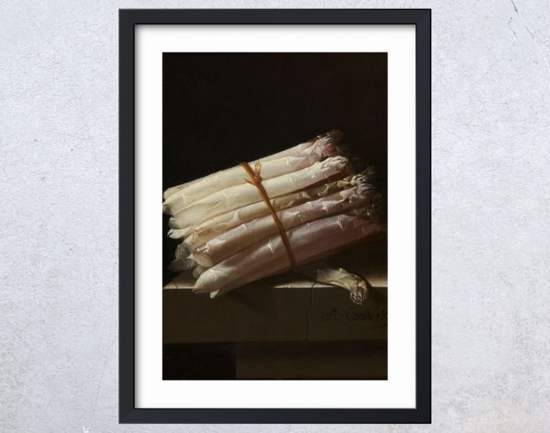 Stilleven met asperges, Adriaen Coorte, 1697