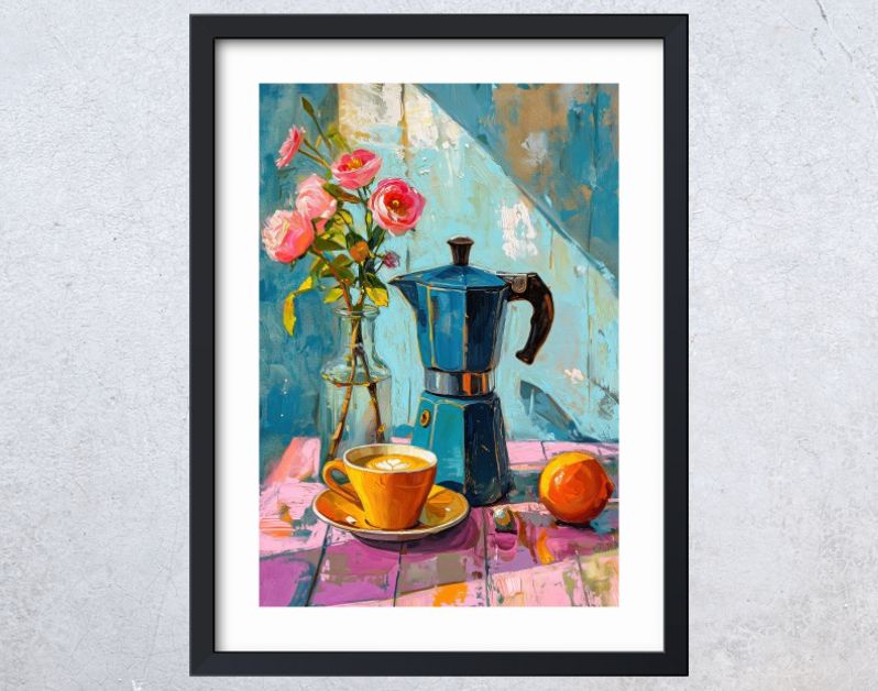 Painting of an espresso coffee pot