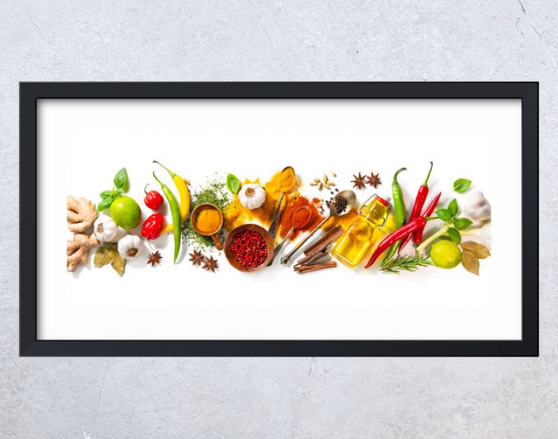 Herbs and spices on white background