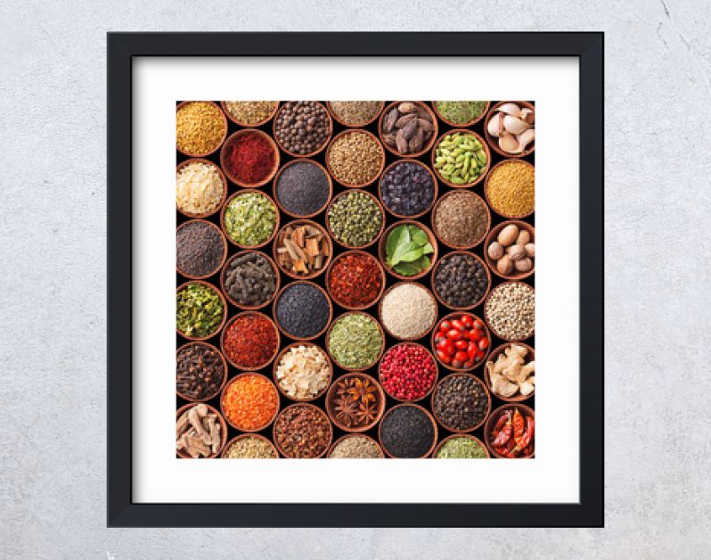 Seamless texture with spices and herbs