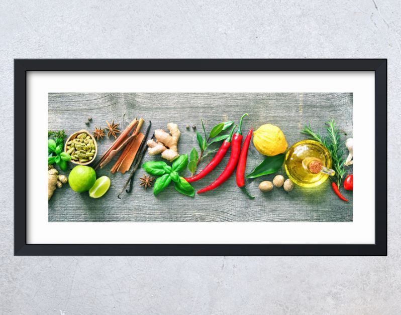 Fresh aromatic herbs and spices for cooking