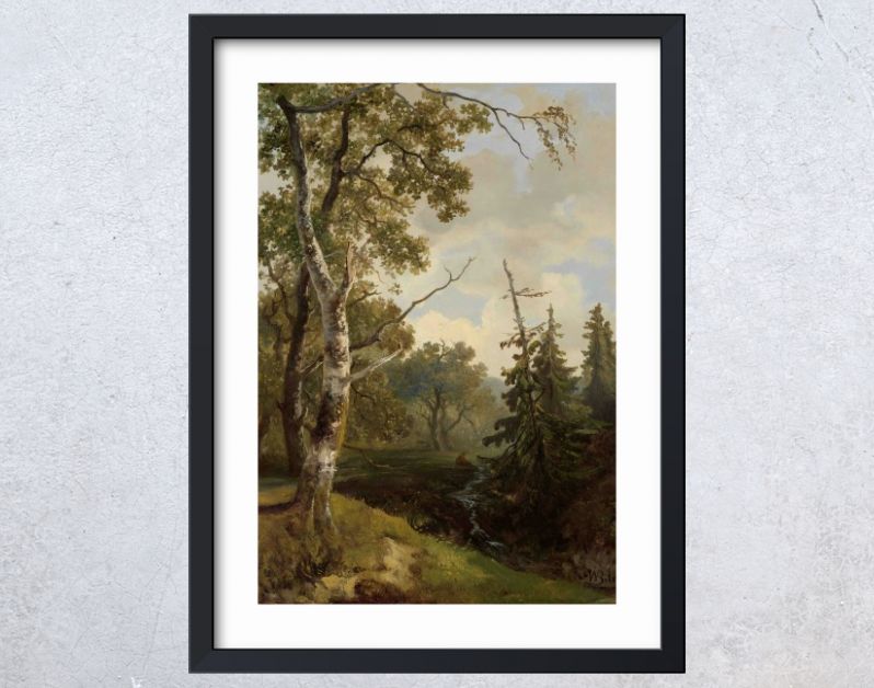 Bosgezicht bij Wolfheze., Johannes Warnardus Bilders, 1860 - 1890