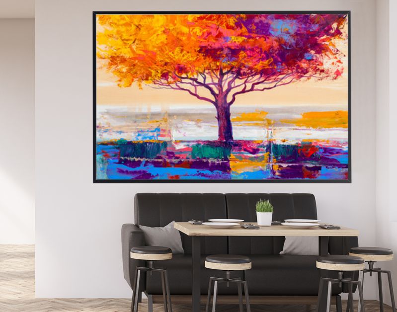 Boom olieverfschilderij, artistieke achtergrond