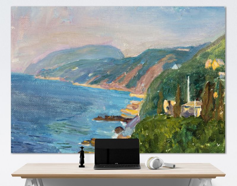 landschap, olieverfschilderij, met de hand gemaakt