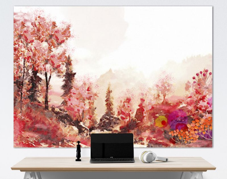 Aquarel herfst landschap.