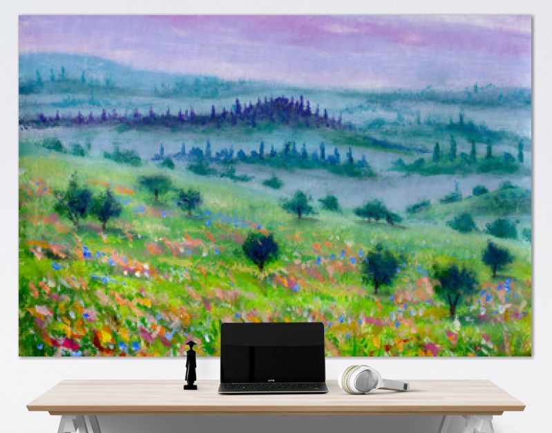 olieverf op canvas modern impressionisme berglandschap van Toscane