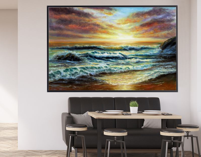 Zonsondergang boven de oceaankust