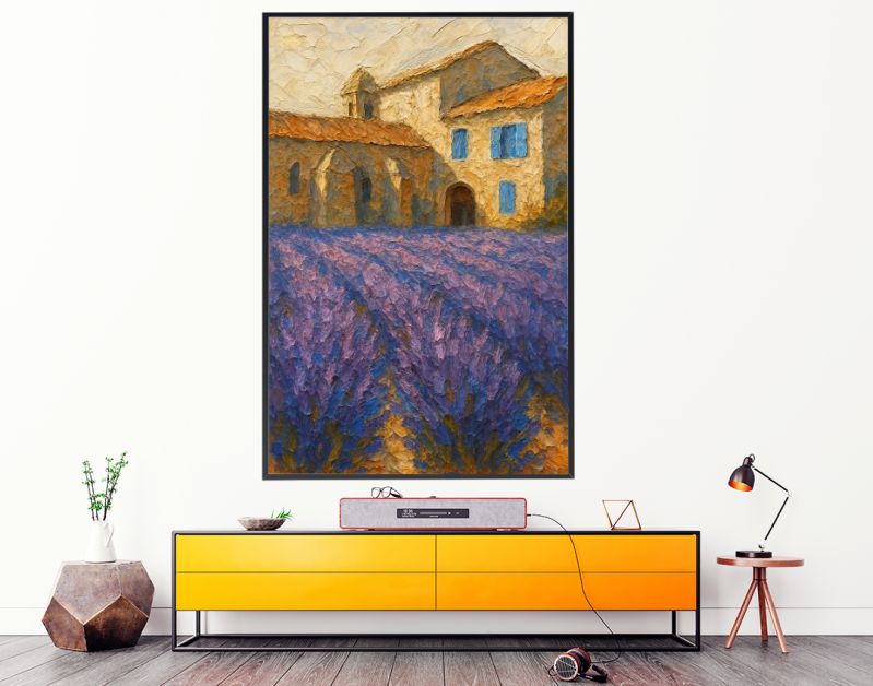 Lavendel in bloei bij oud klooster in Frankrijk