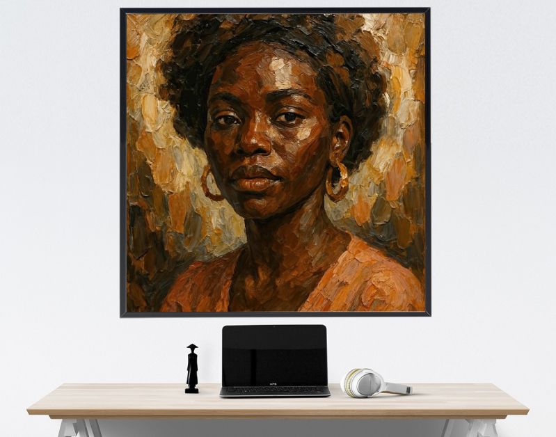 Krachtig Afrikaans vrouwenportret in warme aardetinten