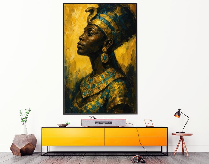 Krachtig portret van Afrikaanse vrouw met koninklijke cobra-tooi