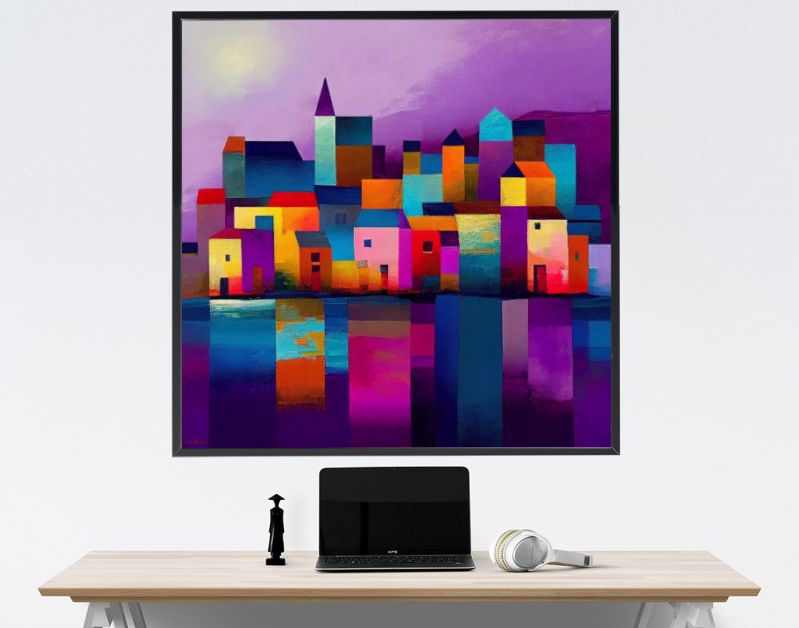 La ville côtière pastel