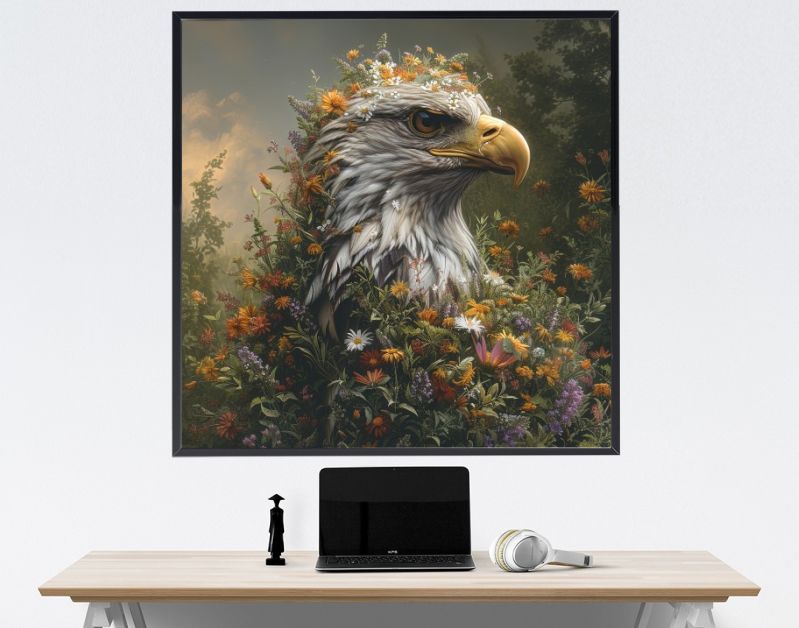 Arend met wilde bloemen