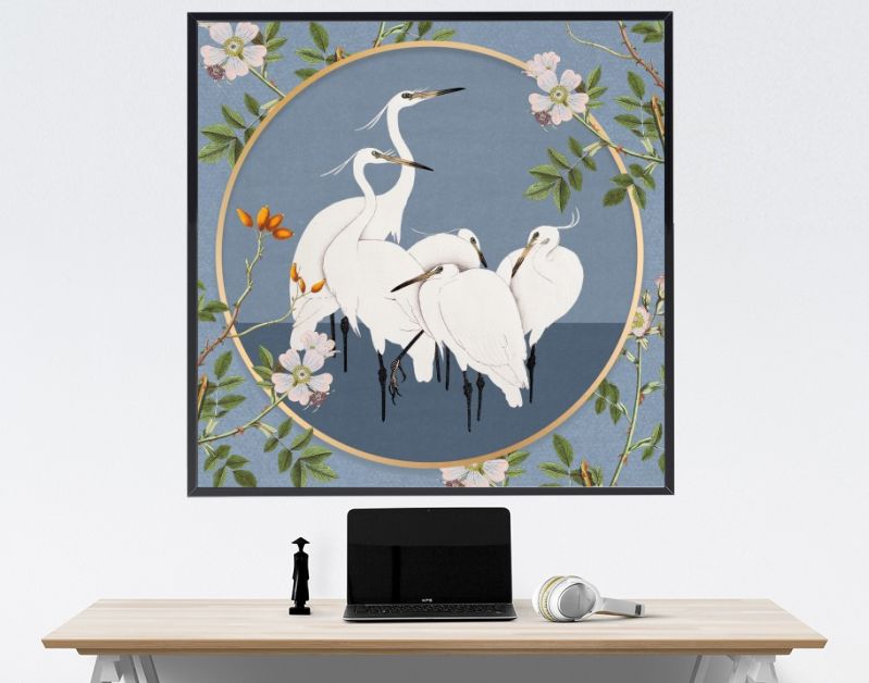 Ohara Koson's Egret - Botanical Edition
