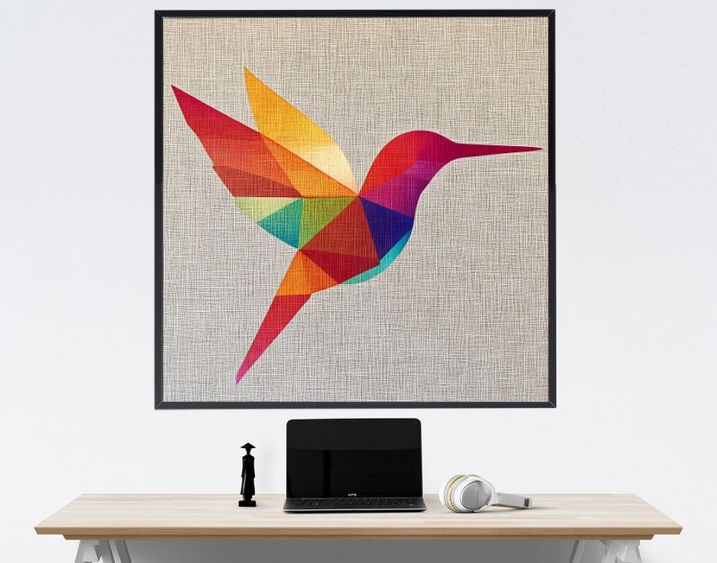 Colorful abstract hummingbird