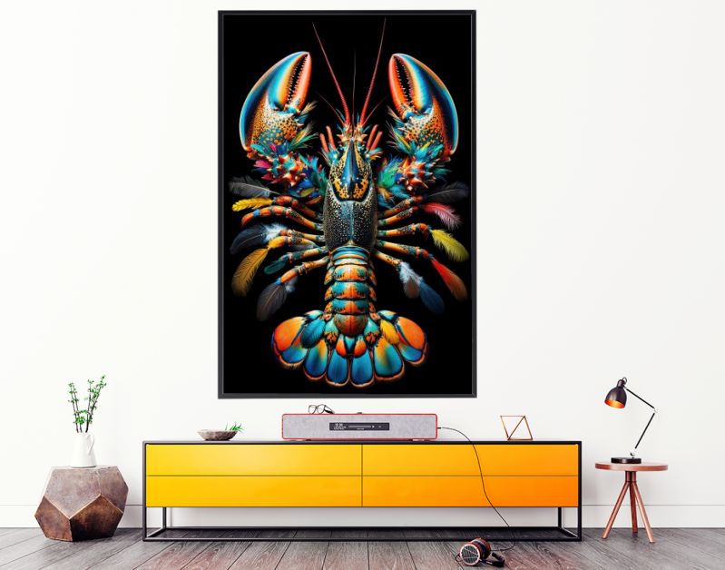 Rainbow lobster feathers