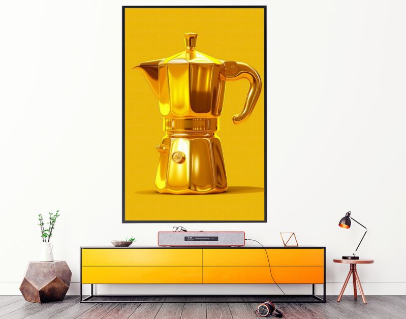 Goud gele percolator