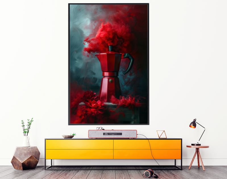 Percolator vurig rood met rook