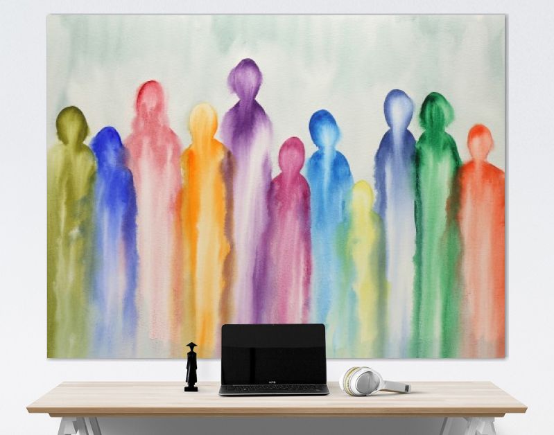 Een groep kleurrijke abstracte figuren